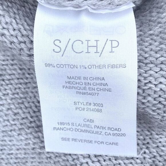 CAbi Grey Cowl Neck Knit Poncho/Sweater/Cape #3003 w/Front Pocket Pouch. Small - Picture 11 of 12